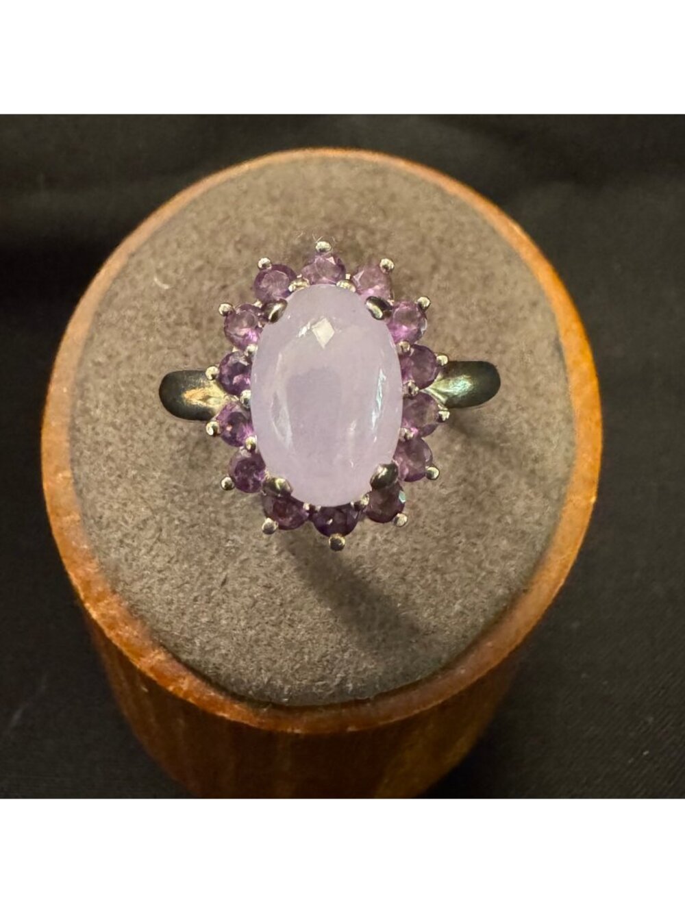 Sterling Silver 925 Rose Quartz Rhodolite Garnet Statement Ring Size 9